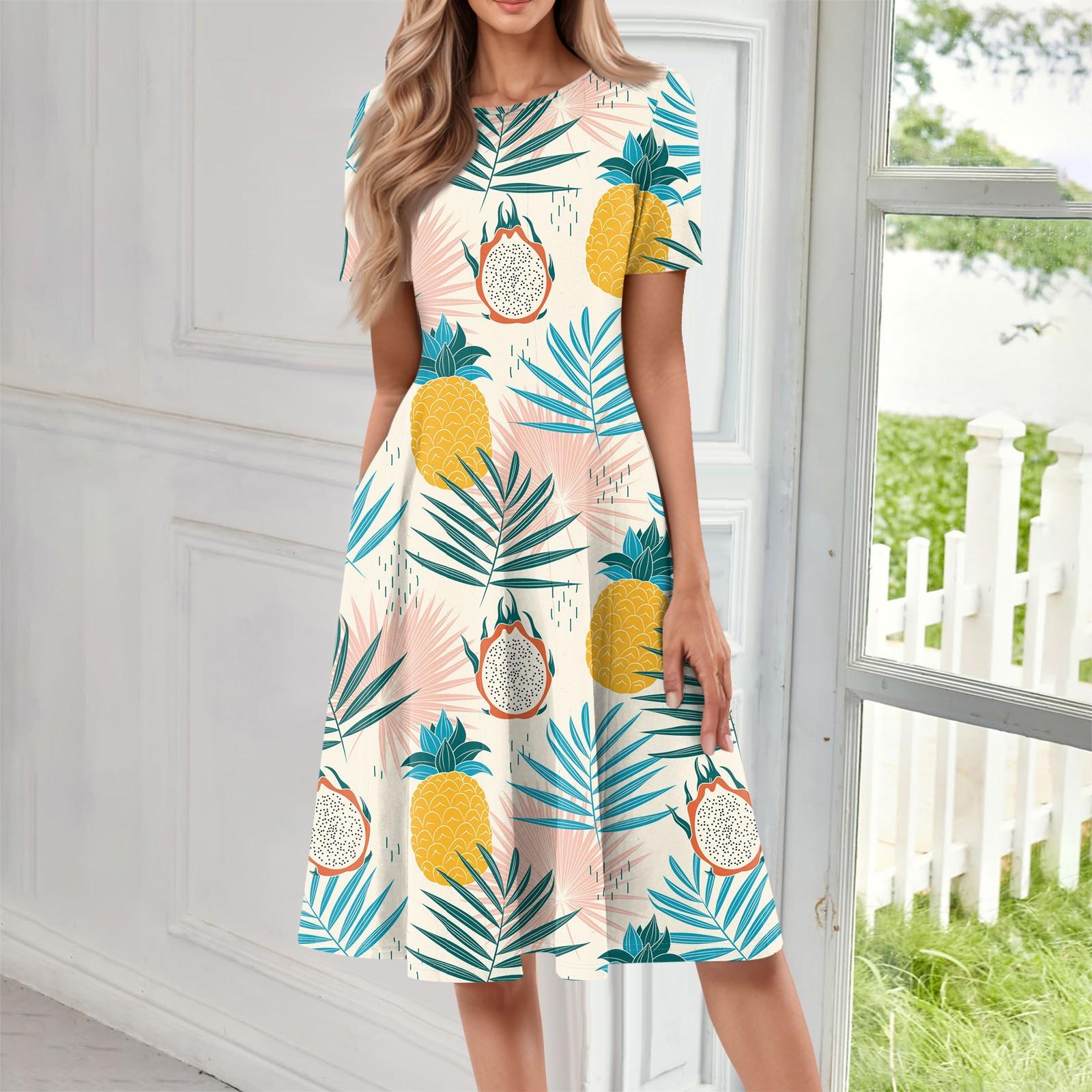 Жіноча літня повсякденна сукня з U-подібним вирізом, зав язкою, кишенями та принтом, з коротким рукавом XL жовтий
Жіноча літня повсякденна сукня з U-подібним вирізом, зав язкою, кишенями та принтом, з коротким рукавом XL жовтий