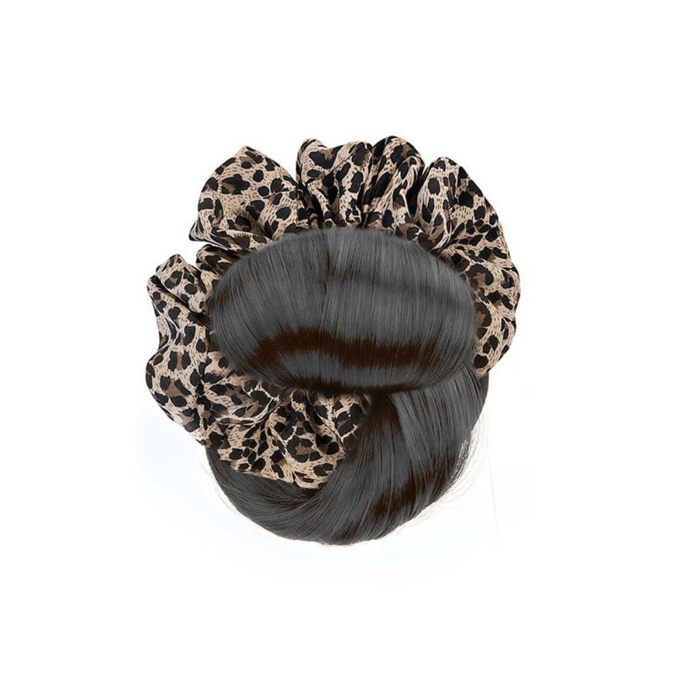Scrunchy Leopard Print Hairband Chignon Hair Pieces Ball Head Wig Synthetic Hair Bun Daily Use чорний/природний
Scrunchy Leopard Print Hairband Chignon Hair Pieces Ball Head Wig Synthetic Hair Bun Daily Use чорний/природний
