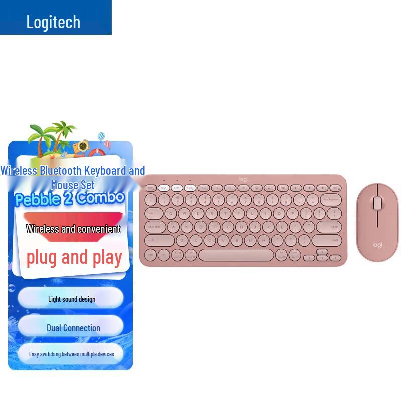 Logitech Pebble 2 Combo Wireless Keyboard & Mouse Set
Logitech Pebble 2 Combo Wireless Keyboard & Mouse Set