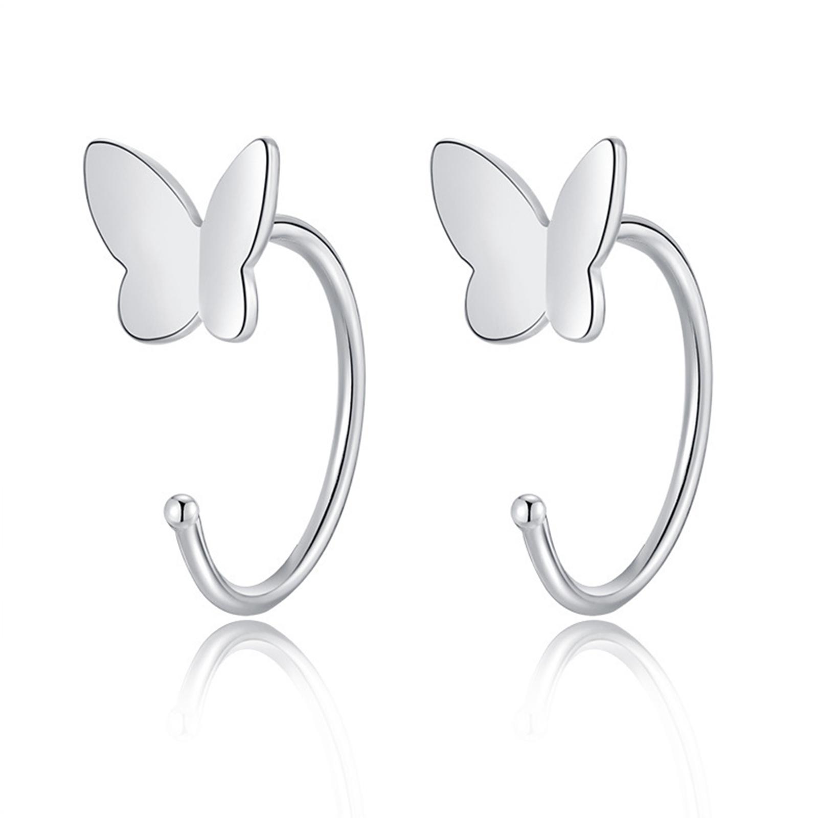 1Pair Butterfly Heart Star Round Shape Ear Clip Silver Color Hoop Earrings For Women Girls Opening Hoops Earring Jewelry
1Pair Butterfly Heart Star Round Shape Ear Clip Silver Color Hoop Earrings For Women Girls Opening Hoops Earring Jewelry