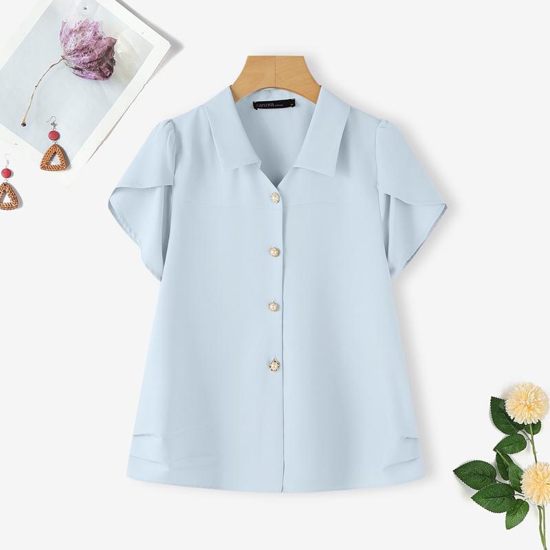 ZANZEA Women Casual Turn Down Collar Short Sleeve Blouse 5XL світло-синій колір
ZANZEA Women Casual Turn Down Collar Short Sleeve Blouse 5XL світло-синій колір