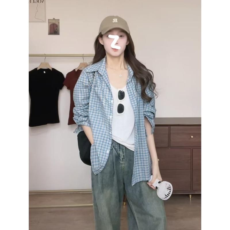 Звезда Чжан Жуонань Солнцезащитная рубашка Женская Весенняя Темпераментная Ленивая Большого размера Синяя Клетчатая Рубашка Длинные Рукава L синий
Звезда Чжан Жуонань Солнцезащитная рубашка Женская Весенняя Темпераментная Ленивая Большого размера Синяя Клетчатая Рубашка Длинные Рукава L синий