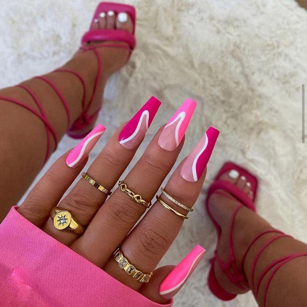 Manicure Tool Artificial Nail Tips French Flower Fake Nails Rhinestone Coffin False Nails Wearable 04
Manicure Tool Artificial Nail Tips French Flower Fake Nails Rhinestone Coffin False Nails Wearable 04