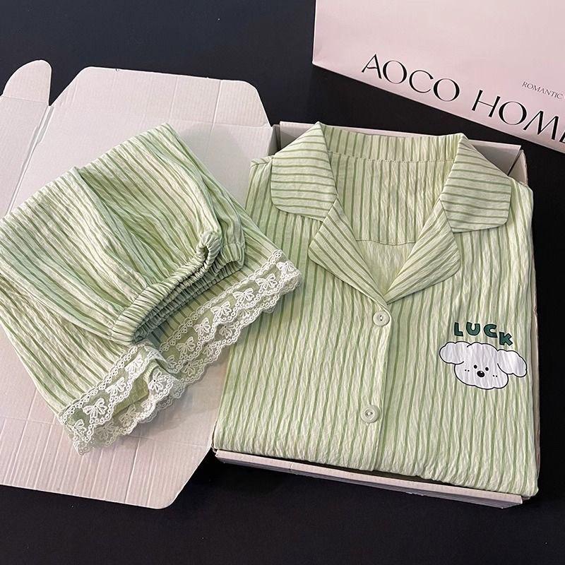 Internet celebrity small fresh striped pajamas women s summer short-sleeved shorts lace suit girls casual loungewear XXL
Internet celebrity small fresh striped pajamas women s summer short-sleeved shorts lace suit girls casual loungewear XXL