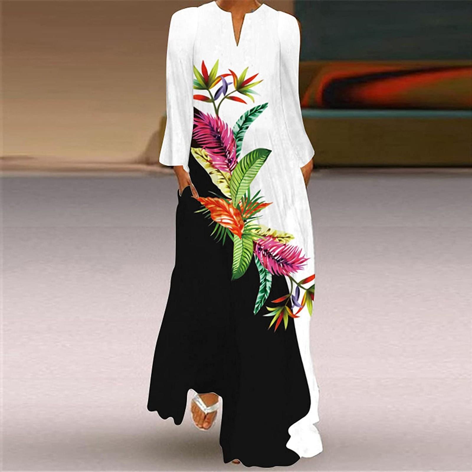 Women s Fashion Casual V-neck Bohemian Style Print Long-sleeved Pocket Dress Long Skirt XXXXXL чорний
Women s Fashion Casual V-neck Bohemian Style Print Long-sleeved Pocket Dress Long Skirt XXXXXL чорний
