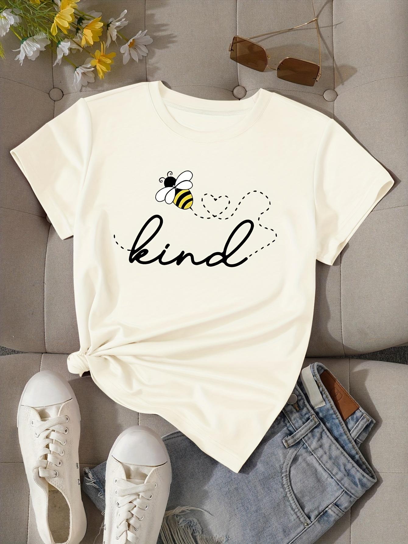 Bright Yellow Kind Letter & Bee Graphic Tee for Women - Casual Crew Neck Short Sleeve Top Breathable Polyester Blend 4XL
Bright Yellow Kind Letter & Bee Graphic Tee for Women - Casual Crew Neck Short Sleeve Top Breathable Polyester Blend 4XL