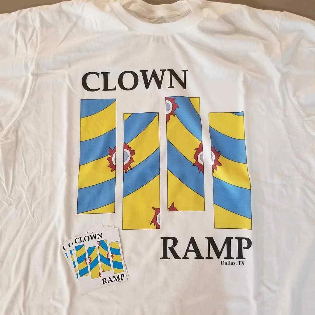 Clown Ramp T-shirt Black Flag parody Zorlac Craig Johnson Dallas Texas Vert Punk 4XL
Clown Ramp T-shirt Black Flag parody Zorlac Craig Johnson Dallas Texas Vert Punk 4XL