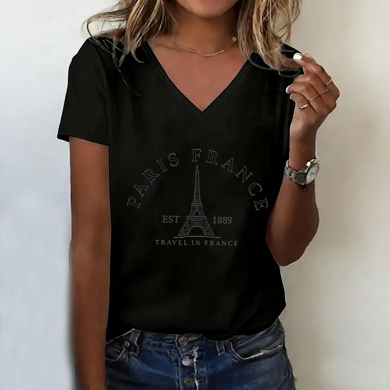 Retro T-shirt V-neck casual Harajuku printed T-shirt for women XL
Retro T-shirt V-neck casual Harajuku printed T-shirt for women XL