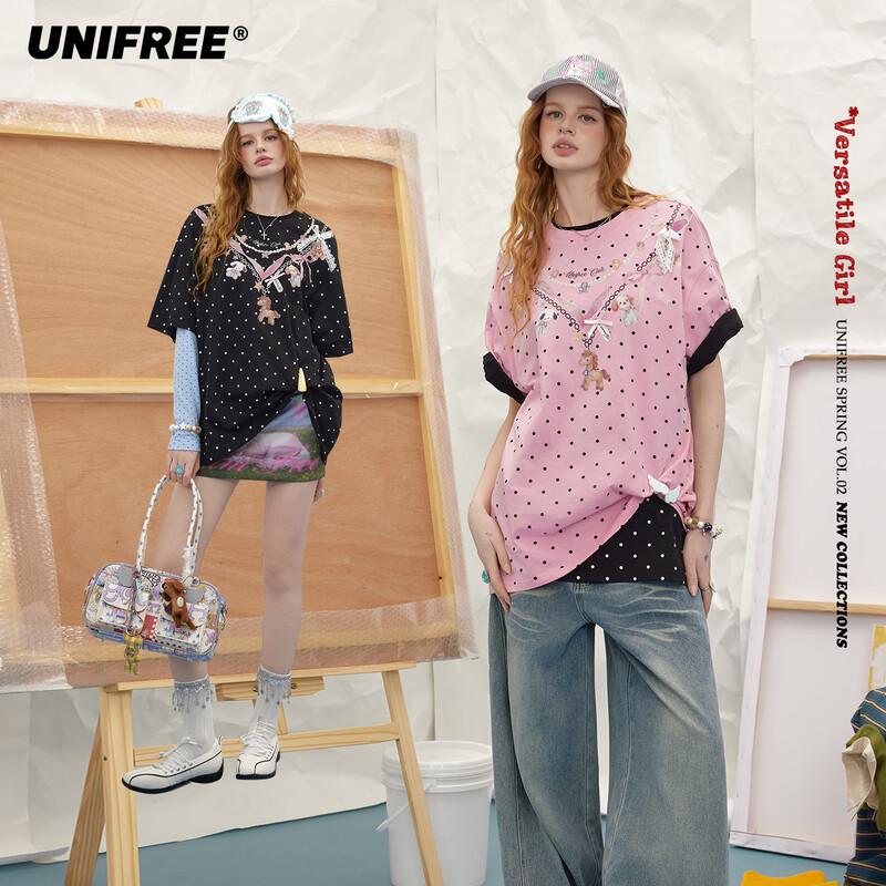 UNIFREE Retro Polka Dot Print Round Neck T-Shirt M
UNIFREE Retro Polka Dot Print Round Neck T-Shirt M