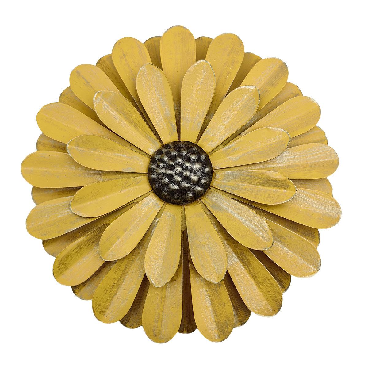 Металлическое украшение на стену в виде цветка жёлтый
Металлическое украшение на стену в виде цветка жёлтый