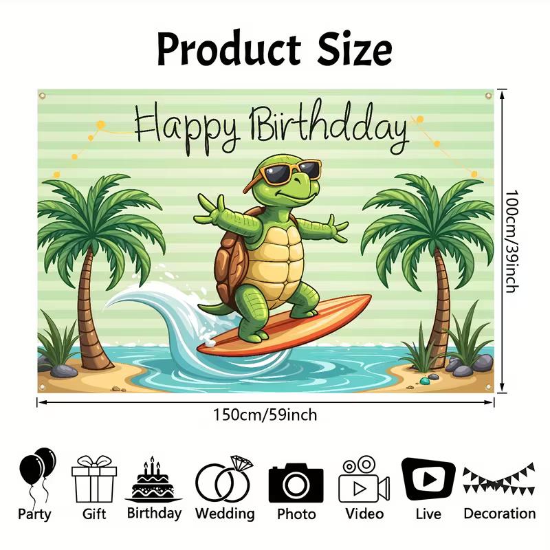 2D Tropical Beach Turtle Birthday Backdrop, Surf Themed Party Decor Banner 47.2x31.5inch/120*80cm
2D Tropical Beach Turtle Birthday Backdrop, Surf Themed Party Decor Banner 47.2x31.5inch/120*80cm