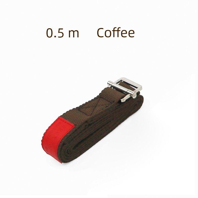 Профессиональный ремень для растяжки йоги Айенга, неэластичный, для раскрытия плеч, с храповым механизмом, из чистого хлопка, ремень для растяжки ног, натяжная лента, вспомогательный Coffee 0.5 m