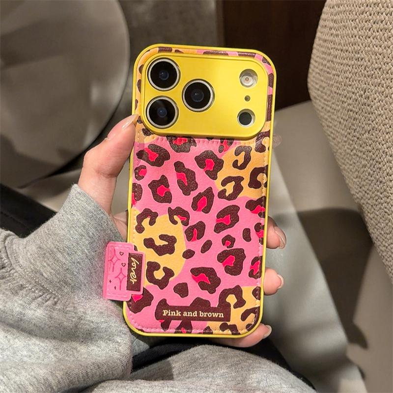 Fashion Pink Yellow Leopard Pattern Phone Case For iPhone 17 Pro 16 14 15 Pro Max Back Cover with Star Stand Shockproof Cases Ca For iPhone 16Pro
Fashion Pink Yellow Leopard Pattern Phone Case For iPhone 17 Pro 16 14 15 Pro Max Back Cover with Star Stand Shockproof Cases Ca For iPhone 16Pro
