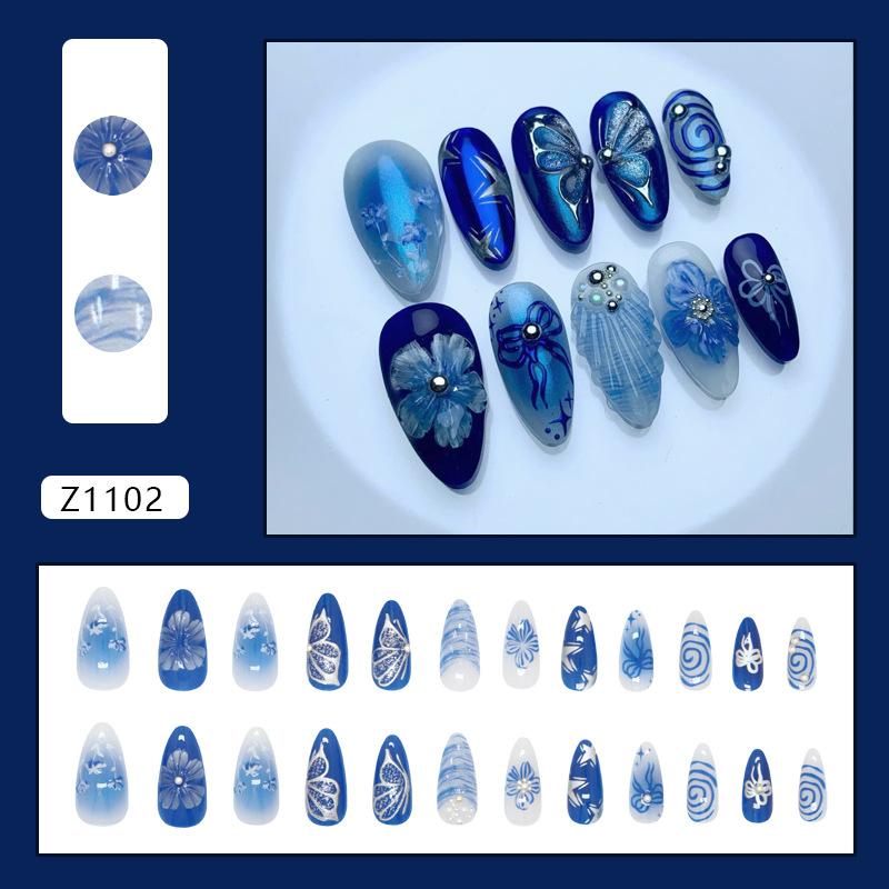 Three-dimensional flowers azure deep sea butterfly pearl shell pattern European and American ins wind removable wearable armor 24 pieces
Three-dimensional flowers azure deep sea butterfly pearl shell pattern European and American ins wind removable wearable armor 24 pieces