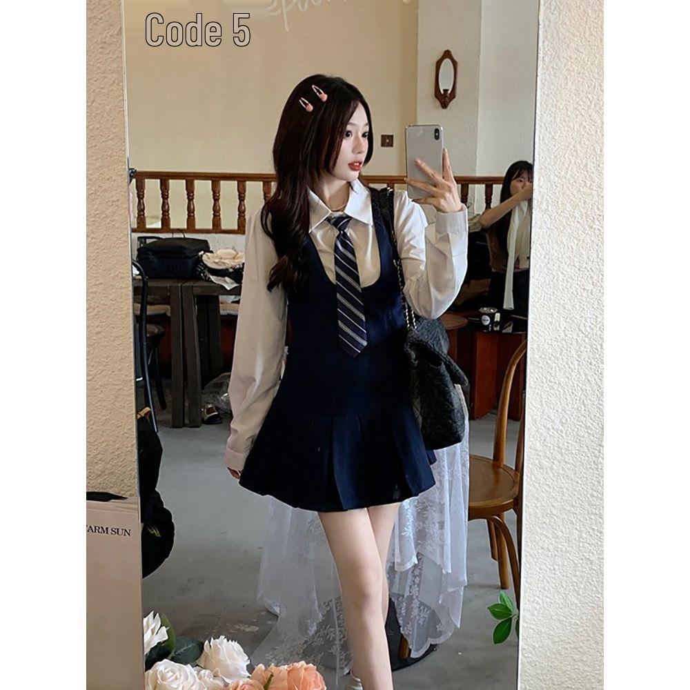 Women s College-Style Long-Sleeved White Shirt Dress with Slim-Fit Pleated Skirt M
Women s College-Style Long-Sleeved White Shirt Dress with Slim-Fit Pleated Skirt M
