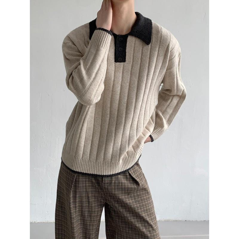Vintage-Inspired Color Block Polo Collar Sweater - Trendy Men s Versatile Knitwear M (45-55kg) хакі
Vintage-Inspired Color Block Polo Collar Sweater - Trendy Men s Versatile Knitwear M (45-55kg) хакі