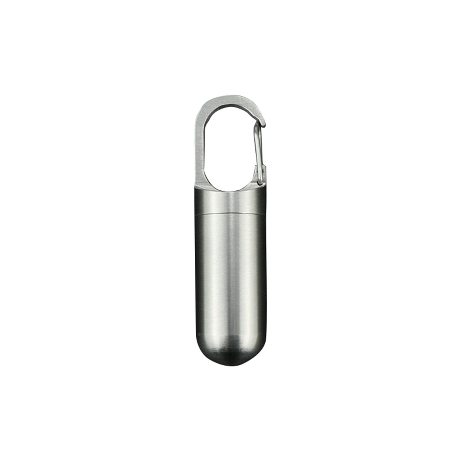 Stainless Steel Pill Case Keychain Container Portable Waterproof Medicine Storage Box with Carabiner Clip for Outdoor Travel One Size
Stainless Steel Pill Case Keychain Container Portable Waterproof Medicine Storage Box with Carabiner Clip for Outdoor Travel One Size