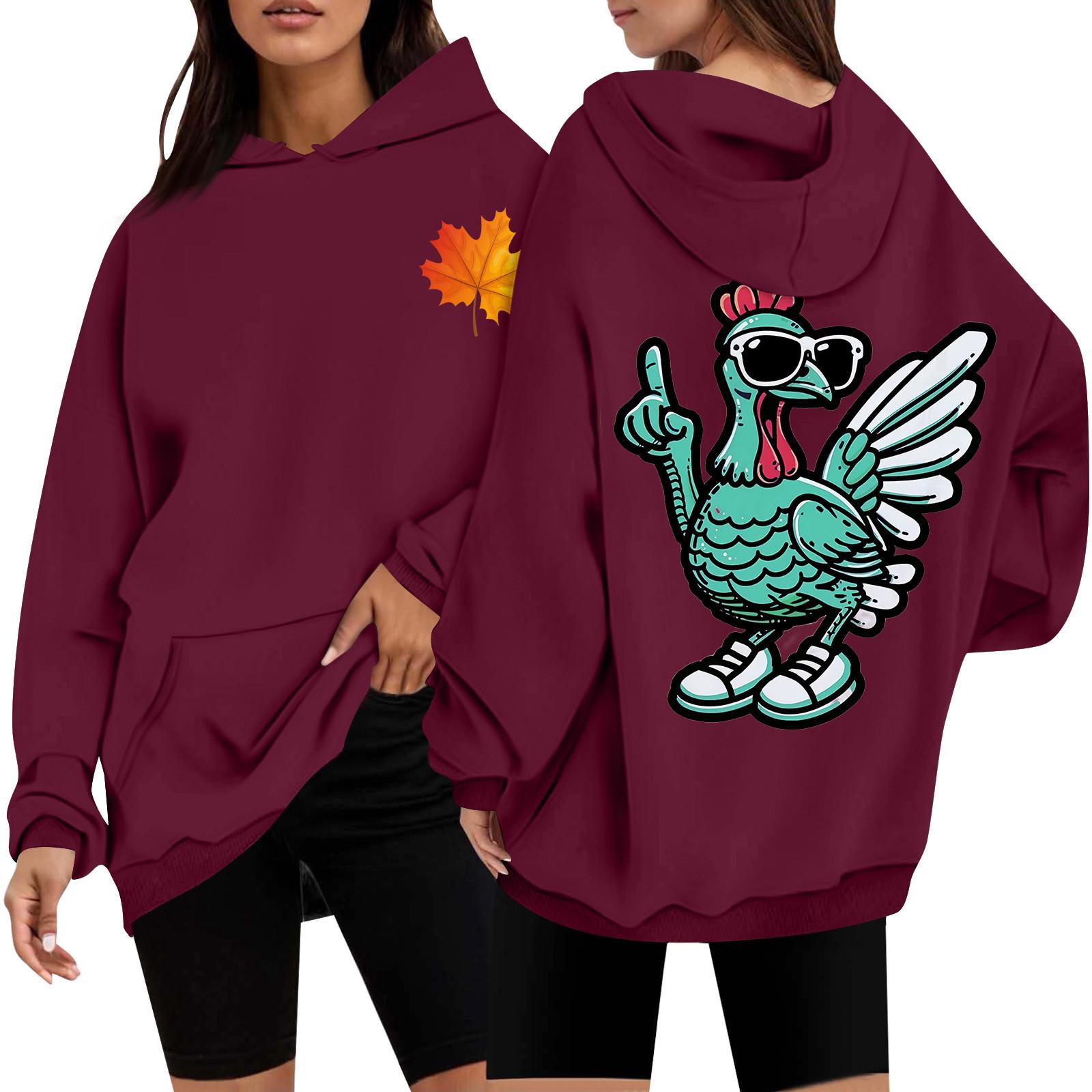 Женская повседневная мода с принтом Дня благодарения с длинным рукавом и капюшоном M винный
Женская повседневная мода с принтом Дня благодарения с длинным рукавом и капюшоном M винный