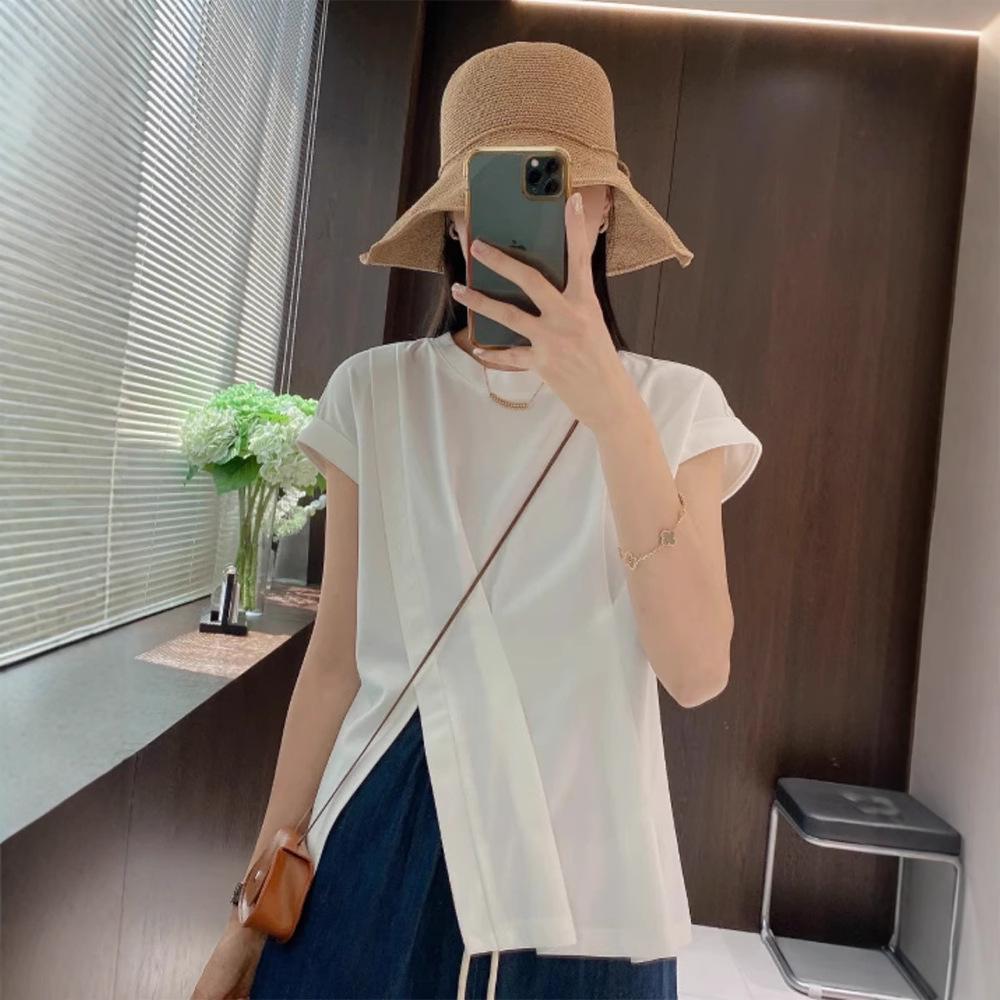 Irregular Side Slit Women s Summer 2024 Korean-Style Loose Slimming Ruched T-Shirt Top L
Irregular Side Slit Women s Summer 2024 Korean-Style Loose Slimming Ruched T-Shirt Top L