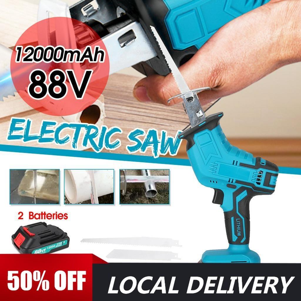 88V 3000RPM Cordless Reciprocating Saw Adjustable Speed LED Electric Cutting Chainsaw Speed For Sawing Branches Sawing Metal Sawing None Battery
88V 3000RPM Cordless Reciprocating Saw Adjustable Speed LED Electric Cutting Chainsaw Speed For Sawing Branches Sawing Metal Sawing None Battery