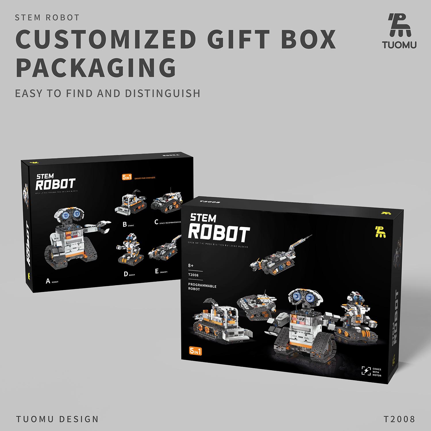 Tuomu 5-in-1 Programmable Remote Control Robot Building Blocks DIY Educational Toy T2008
Tuomu 5-in-1 Programmable Remote Control Robot Building Blocks DIY Educational Toy T2008