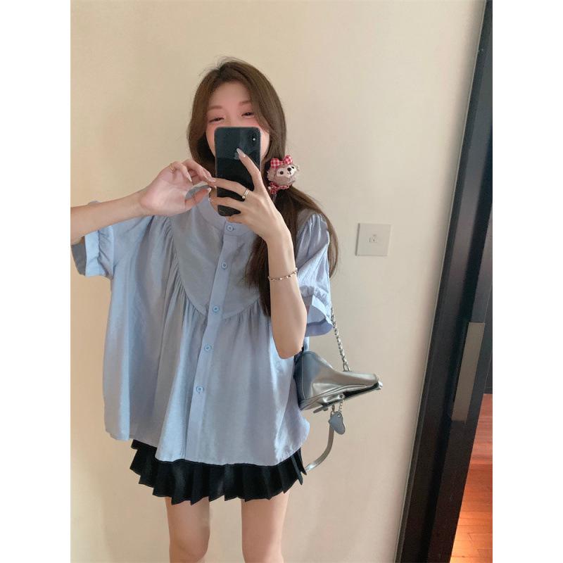 Women s Trendy White Puff Sleeve Lace Collar Casual Summer Top L синій
Women s Trendy White Puff Sleeve Lace Collar Casual Summer Top L синій