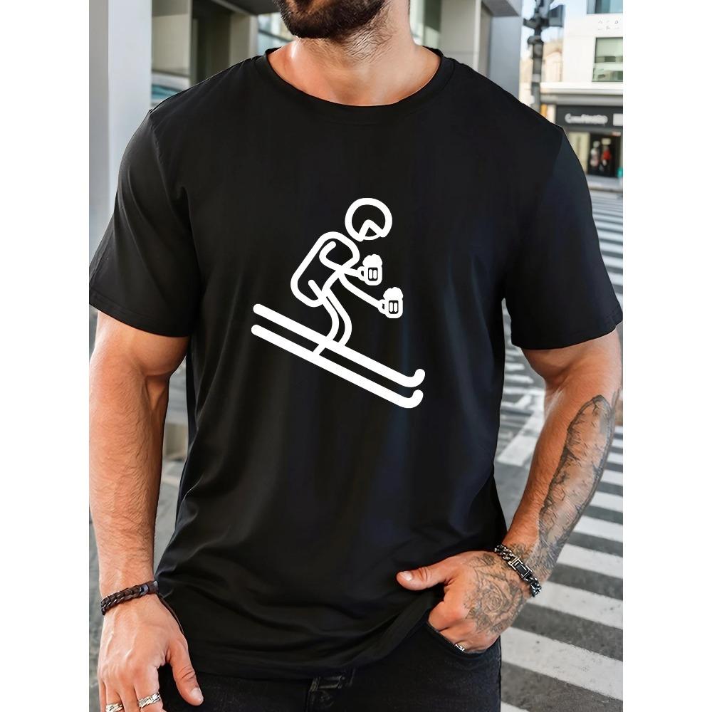 Male Skier Holding Beer Pattern Summer Casual Crew Neck Short T-shirt XXXL темно-синього кольору
Male Skier Holding Beer Pattern Summer Casual Crew Neck Short T-shirt XXXL темно-синього кольору
