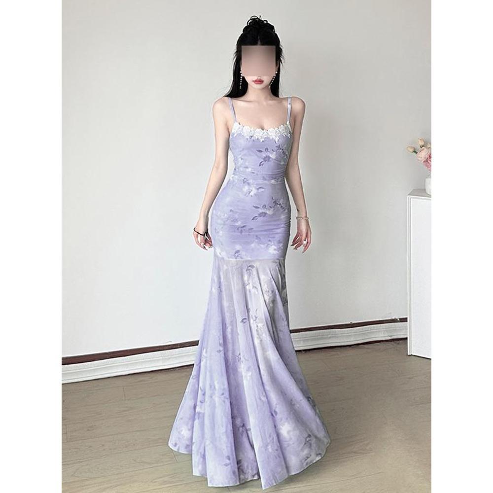 Blue floral lace suspender dress women s summer dress beautiful mesh fishtail skirt S- (can be worn within 45kg) лавандовий
Blue floral lace suspender dress women s summer dress beautiful mesh fishtail skirt S- (can be worn within 45kg) лавандовий