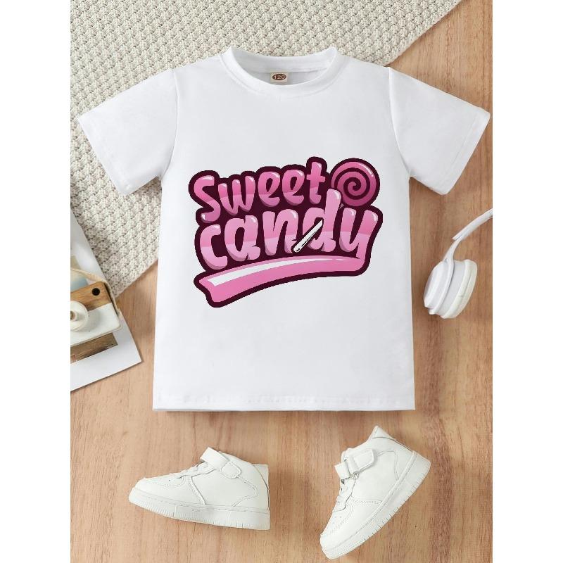 European sizes Sweet Candy, a Short-sleeved T-shirt with a Lollipop Cartoon Print, for Girls 164cm білий
European sizes Sweet Candy, a Short-sleeved T-shirt with a Lollipop Cartoon Print, for Girls 164cm білий