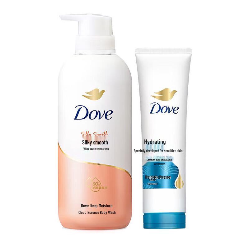 Dove White Peach Body Wash & Hydrating Cleanser Set
Dove White Peach Body Wash & Hydrating Cleanser Set