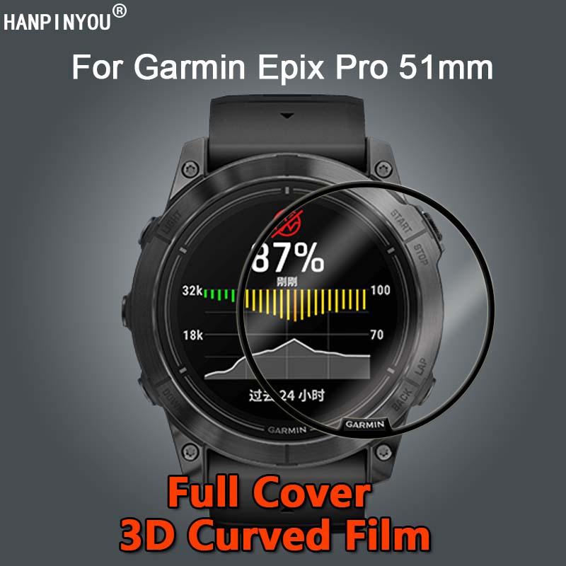 Для Garmin Epix Pro 51 мм полное покрытие 3D изогнутое покрытие мягкая защитная пленка из ПЭТ-пленки из ПММА - не закаленное стекло 
Для Garmin Epix Pro 51 мм полное покрытие 3D изогнутое покрытие мягкая защитная пленка из ПЭТ-пленки из ПММА - не закаленное стекло