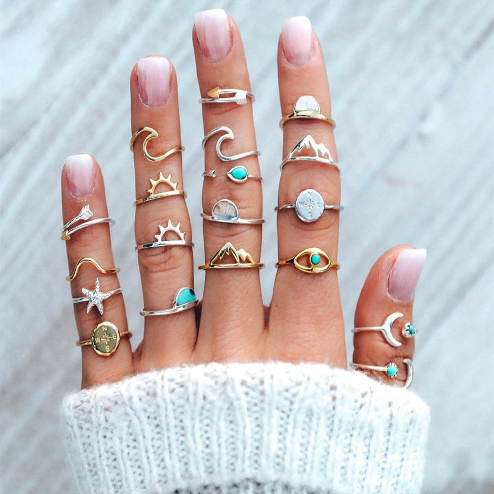 DIEZI 19Pcs/ Set Vintage Gold Silver Color Knuckle Joint Rings Set For Women New Arrival Compass Arrow Starfish Finger Rings
DIEZI 19Pcs/ Set Vintage Gold Silver Color Knuckle Joint Rings Set For Women New Arrival Compass Arrow Starfish Finger Rings