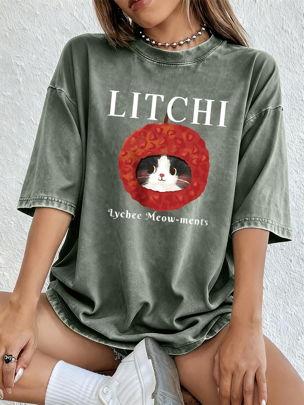 Litchi Cartoon Meow Cats Cotton Washed TShirts Womens Summer Oversized Tops Comfortable Soft ONeck Tees Basic Womans Clothes S
Litchi Cartoon Meow Cats Cotton Washed TShirts Womens Summer Oversized Tops Comfortable Soft ONeck Tees Basic Womans Clothes S