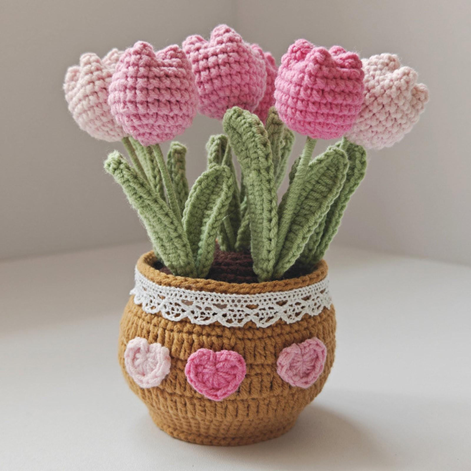 Woolen Potted Ornaments Artificial Flower Crochet Flower Potted Plush Doll Desktop Decoration 1pc One Size
Woolen Potted Ornaments Artificial Flower Crochet Flower Potted Plush Doll Desktop Decoration 1pc One Size