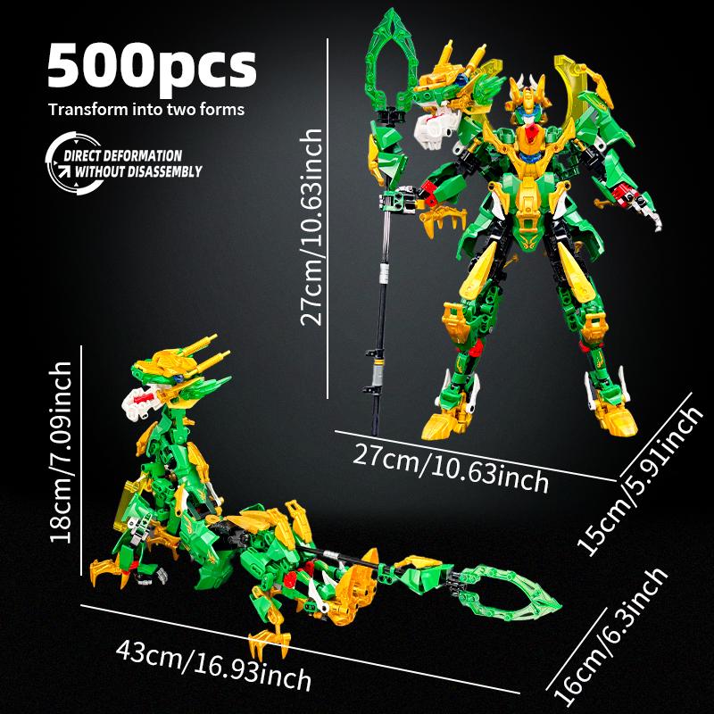 Model Robot Dual Form Dragon Warrior Mecha Building Blocks Set Transformable and Dragon Mecha Figure for Adult Collectors Decor
Model Robot Dual Form Dragon Warrior Mecha Building Blocks Set Transformable and Dragon Mecha Figure for Adult Collectors Decor