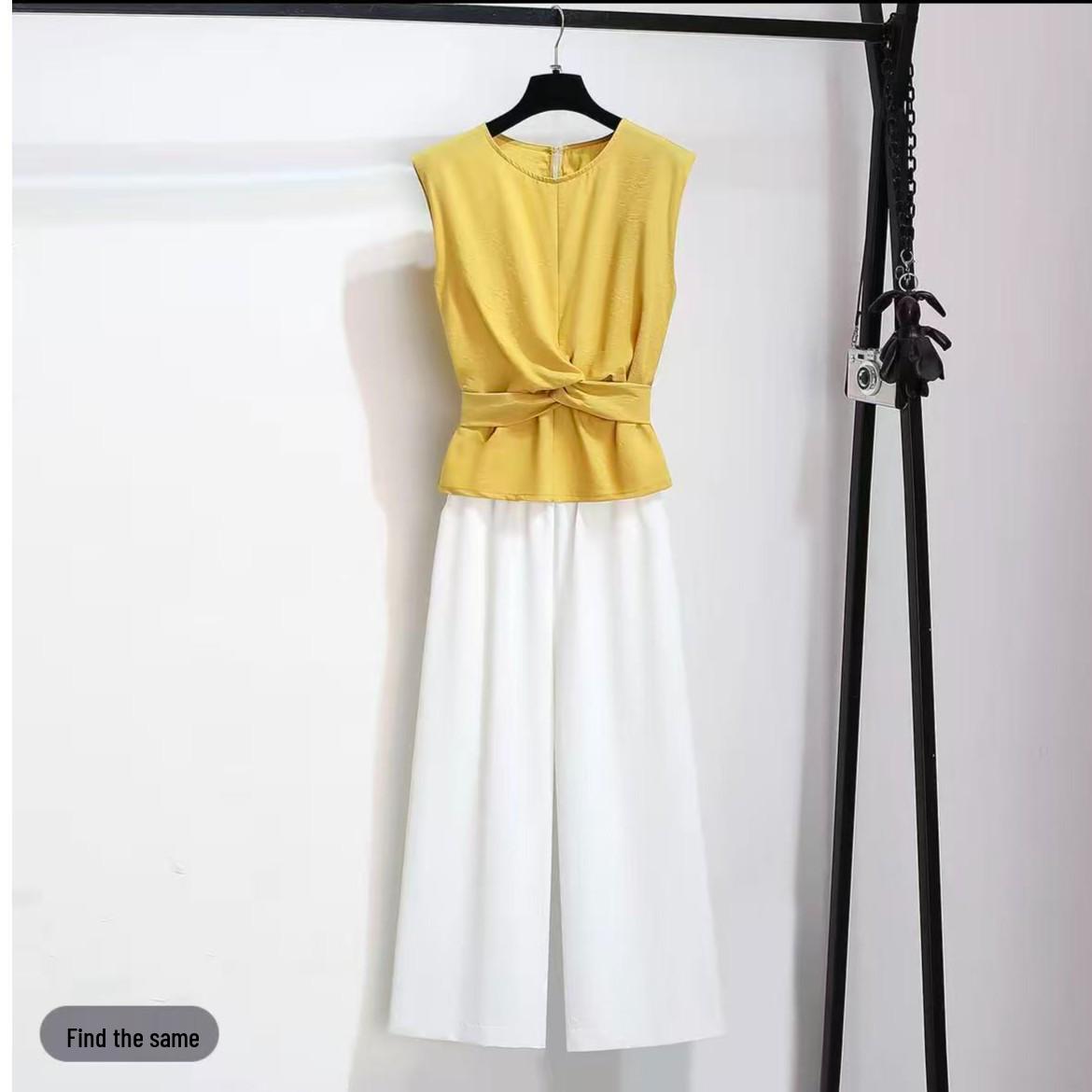 T106 Summer Sleeveless Chic Vest & Wide-Leg Pants Set 2XL 64-69kg
T106 Summer Sleeveless Chic Vest & Wide-Leg Pants Set 2XL 64-69kg