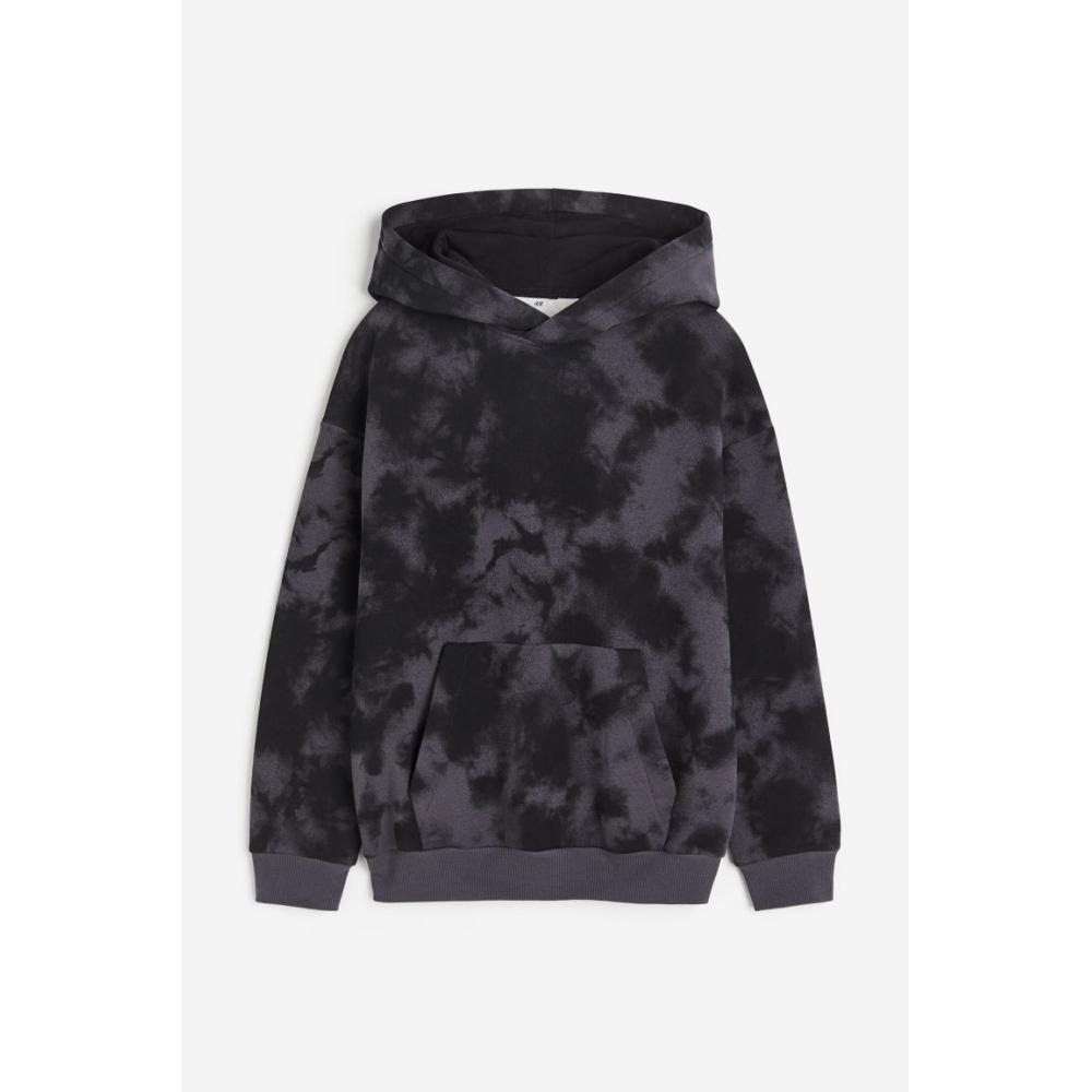 Толстовка с узором HM, черная, тай-дай
Толстовка с узором HM, черная, тай-дай