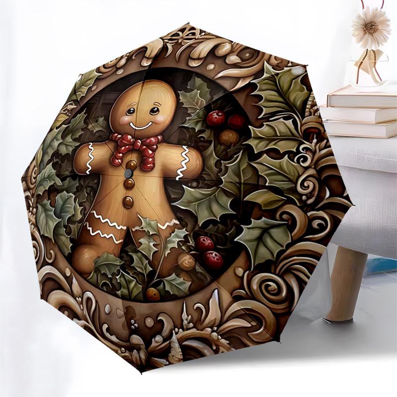 1pc Christmas Wreath Gingerbread Man Auto-Folding Umbrella: Portable 3-Fold Design with Iron Frame, Perfect for Fans, Travelers, Daily Use, and Festiv
1pc Christmas Wreath Gingerbread Man Auto-Folding Umbrella: Portable 3-Fold Design with Iron Frame, Perfect for Fans, Travelers, Daily Use, and Festiv