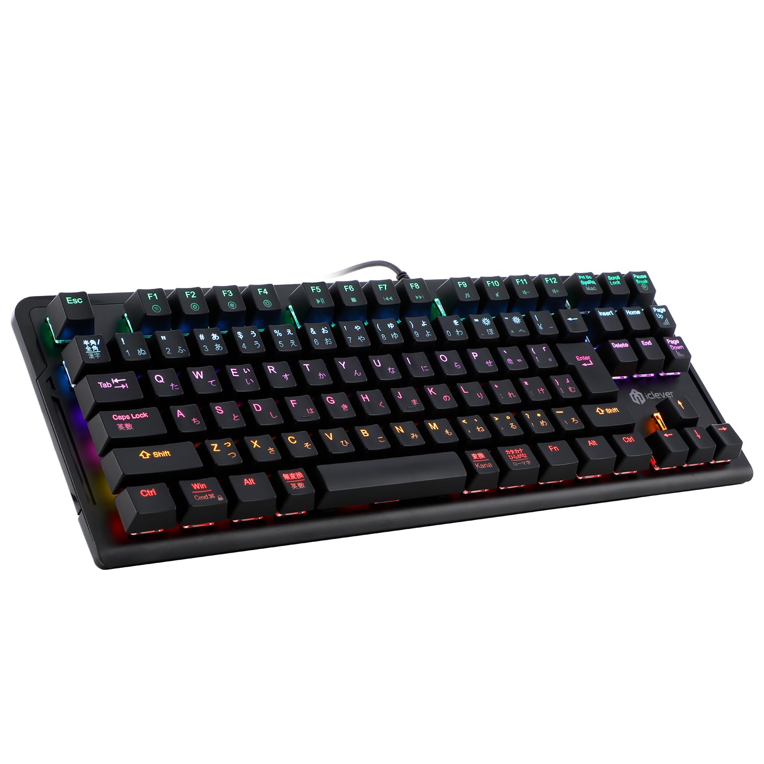 iClever G01 Gaming Keyboard Red Axis Tenkeyless Japanese Layout Wired 91 Keys Mechanical Switch LED Backlight Compatible with Windows XP/Vista /
iClever G01 Gaming Keyboard Red Axis Tenkeyless Japanese Layout Wired 91 Keys Mechanical Switch LED Backlight Compatible with Windows XP/Vista /