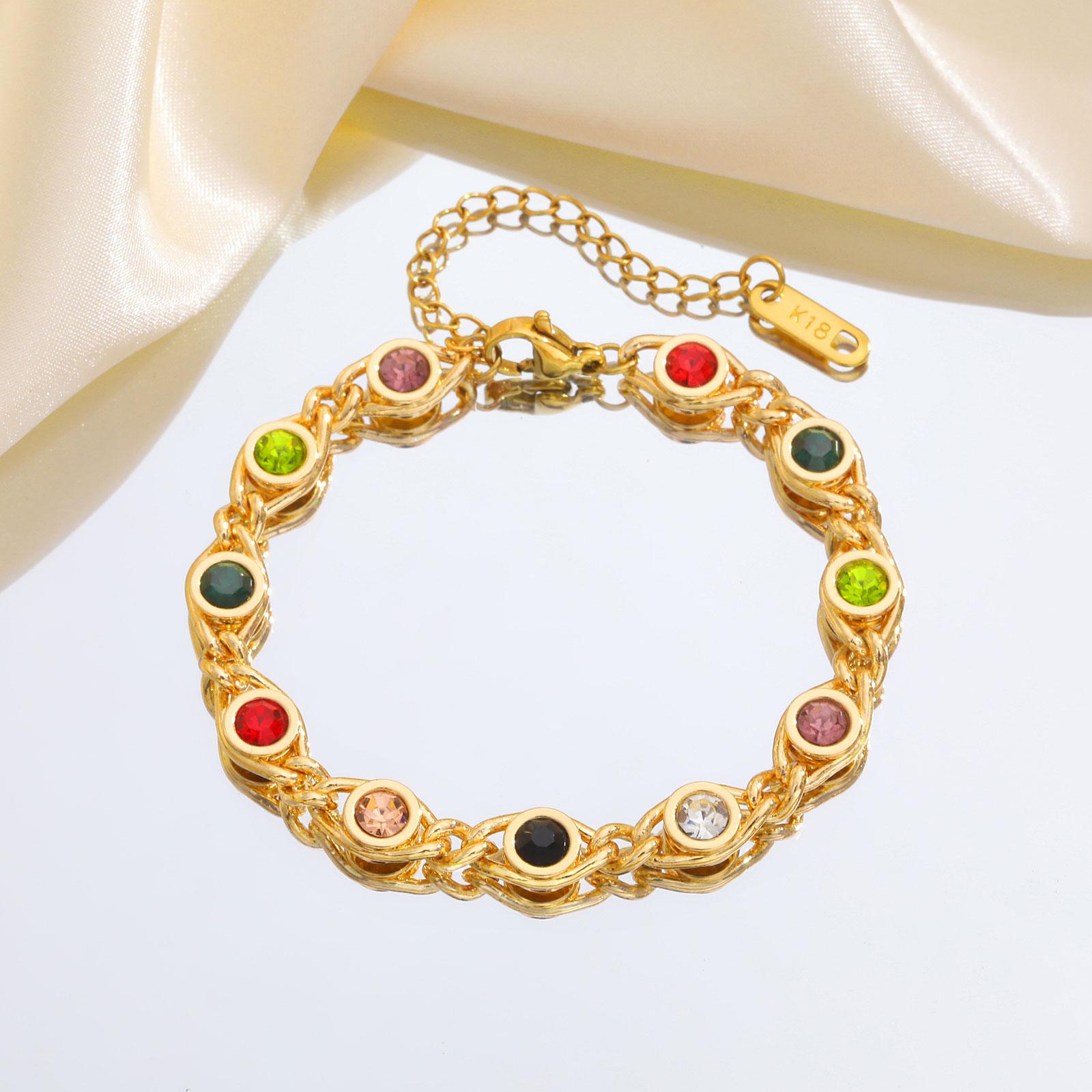Trendy Colorful Cubic Zirconia Bracelet for Women, Stainless Steel 18K Gold Plated Chain Bracelets,Exquisite Mother s Day Gift
Trendy Colorful Cubic Zirconia Bracelet for Women, Stainless Steel 18K Gold Plated Chain Bracelets,Exquisite Mother s Day Gift