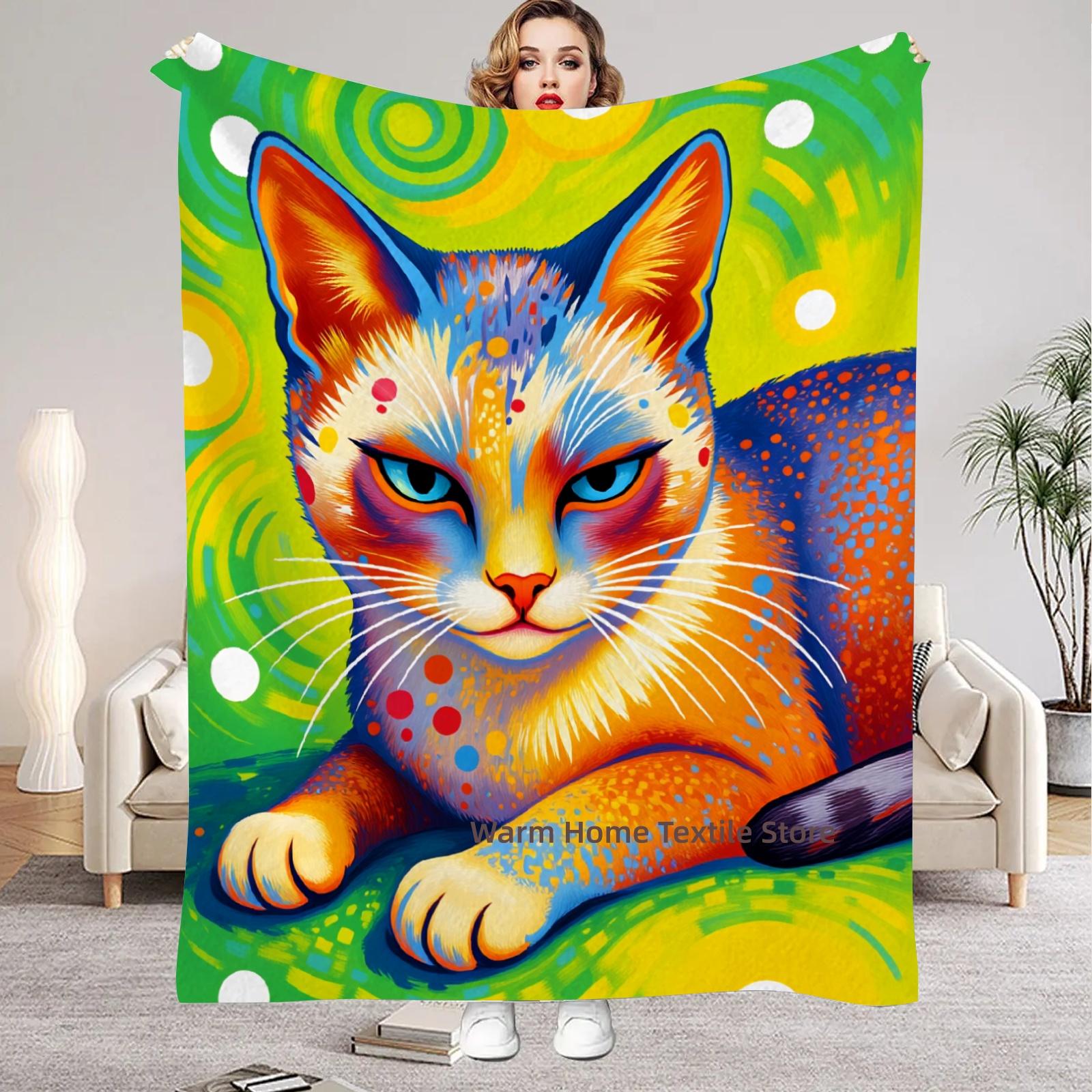Abstract Pop Art Blanket Strange Cat Flannel Throw Blankets For Home Decor Cozy Warmth Birthday Gift Blanket For Kids Adult 75x100cm
Abstract Pop Art Blanket Strange Cat Flannel Throw Blankets For Home Decor Cozy Warmth Birthday Gift Blanket For Kids Adult 75x100cm