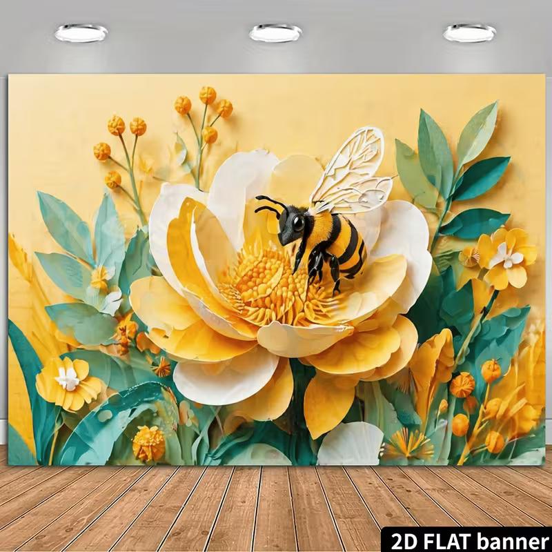 2D Spring Bee Flower Backdrop, Paper Art Style Bee on Yellow Bloom Photo Background 47.2x31.5inch/120*80cm
2D Spring Bee Flower Backdrop, Paper Art Style Bee on Yellow Bloom Photo Background 47.2x31.5inch/120*80cm