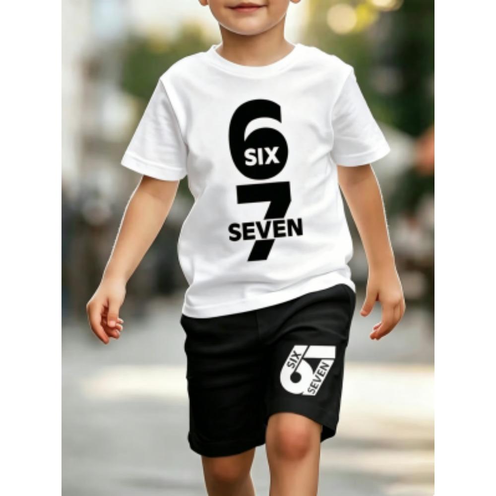 Fashion Personalized 67 Number Printed Kids T-shirt and Shorts 2 Piece Set Summer Home Outdoor Casual Outfit for Boy and Girl s T-shirt Sports Set 5-6Y
Fashion Personalized 67 Number Printed Kids T-shirt and Shorts 2 Piece Set Summer Home Outdoor Casual Outfit for Boy and Girl s T-shirt Sports Set 5-6Y