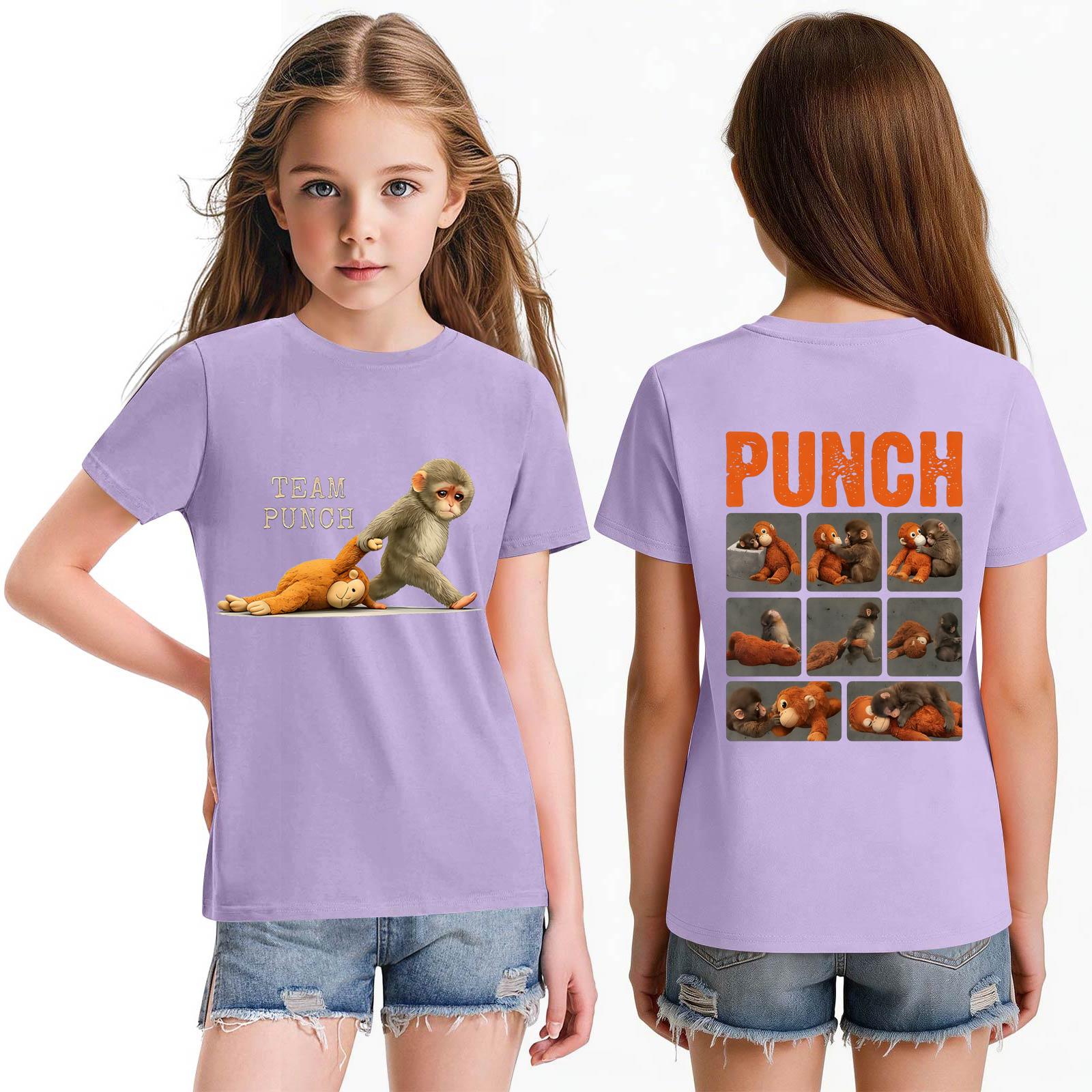 Girls Crew Neck Casual Short Sleeve T Shirt with Monkey Graphic Print Lightweight Cotton Top for Everyday Wear 110
Girls Crew Neck Casual Short Sleeve T Shirt with Monkey Graphic Print Lightweight Cotton Top for Everyday Wear 110