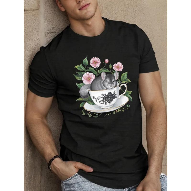 European sizes Men S Summer T-Shirt Featuring a Cute Gray Chinchilla in a Teacup 4XL чорний
European sizes Men S Summer T-Shirt Featuring a Cute Gray Chinchilla in a Teacup 4XL чорний
