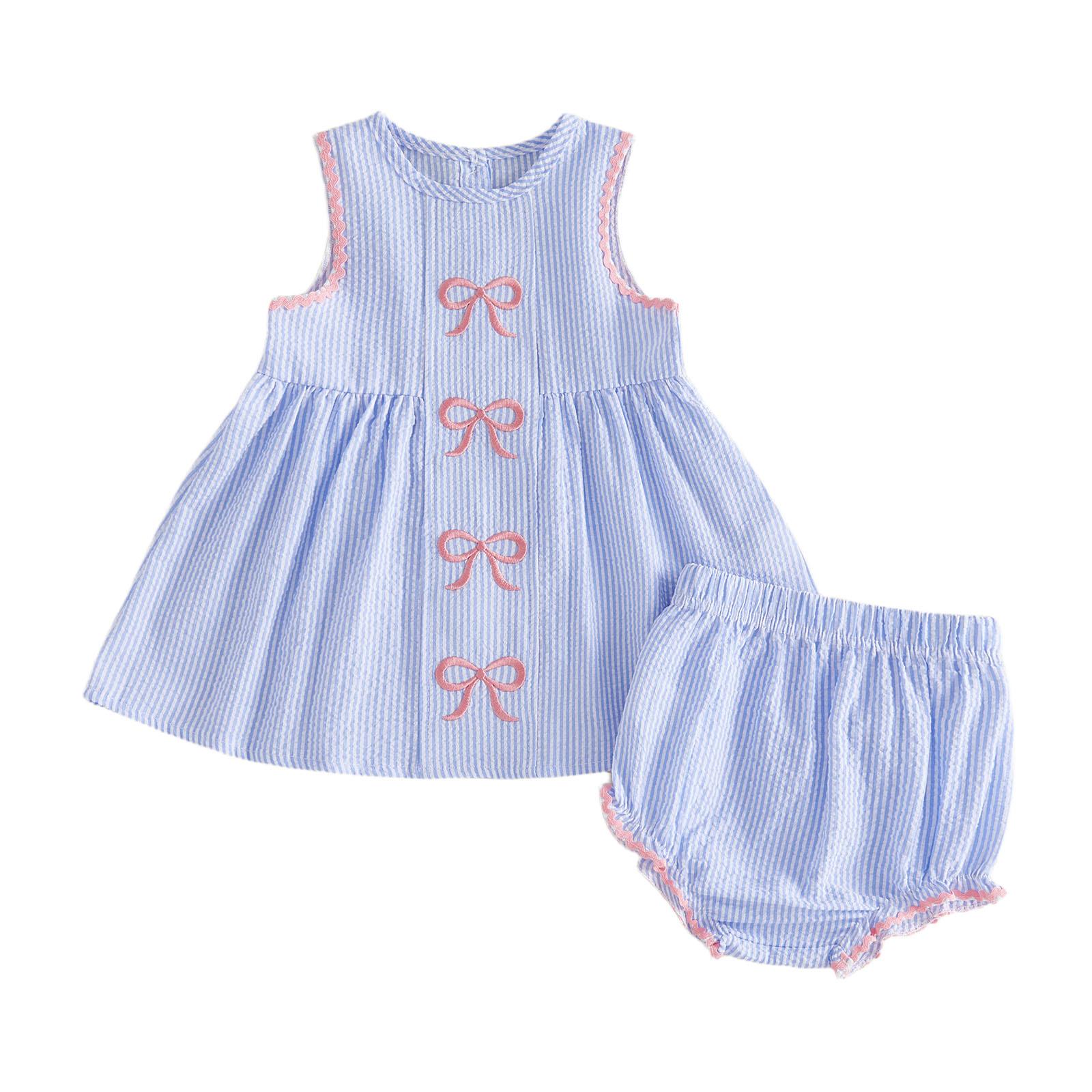 Baby Girls Summer Clothing Outfits Bow Embroidered Striped Sleeveless Ruffles Tanks Tops Shorts Set 3-6M
Baby Girls Summer Clothing Outfits Bow Embroidered Striped Sleeveless Ruffles Tanks Tops Shorts Set 3-6M