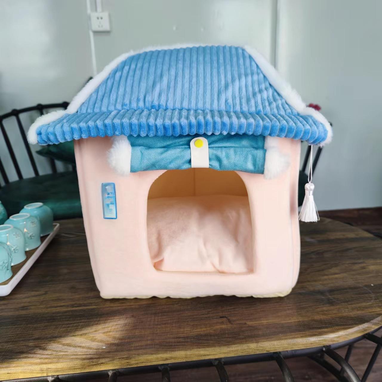 Гнездо для домашних животных в китайском стиле и гнездо для домашних животных в японском стиле, универсальное гнездо для собак и кошек на все четыре сезона, съемное M34*38*41cm