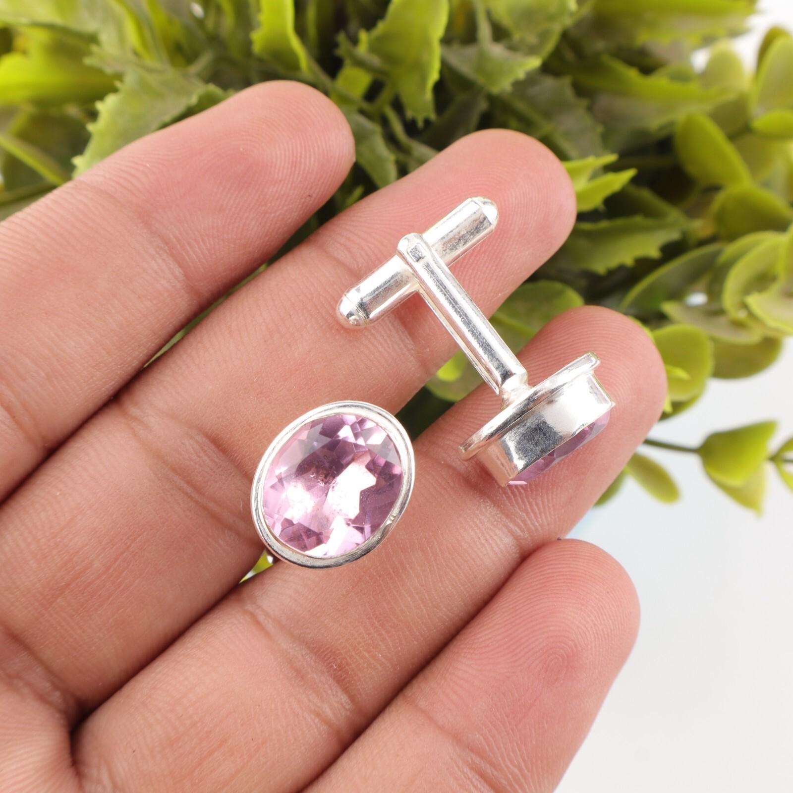 Morganite Gemstone 925 Sterling Silver Handmade Oval Cufflinks Men Accessorise CL-2-7
Morganite Gemstone 925 Sterling Silver Handmade Oval Cufflinks Men Accessorise CL-2-7