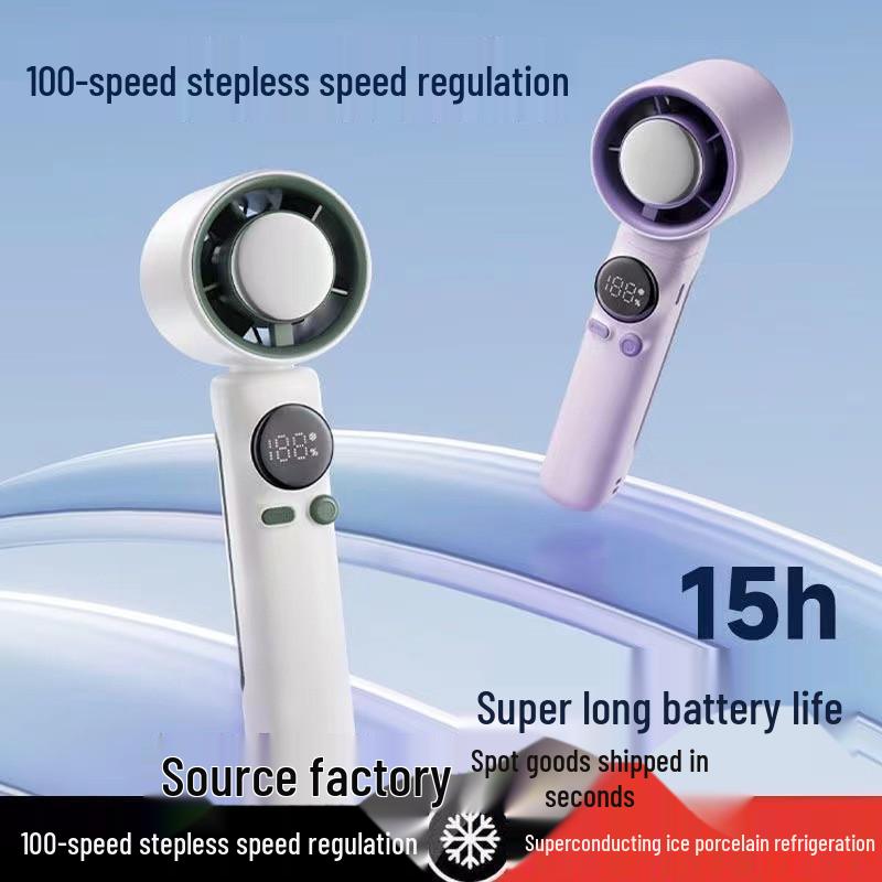 Portable 100-Speed Handheld Fan with Digital Display - Model S026, Outdoor Cooling with Ice Pack and Semiconductor Technology. Standard Small Fan
Portable 100-Speed Handheld Fan with Digital Display - Model S026, Outdoor Cooling with Ice Pack and Semiconductor Technology. Standard Small Fan