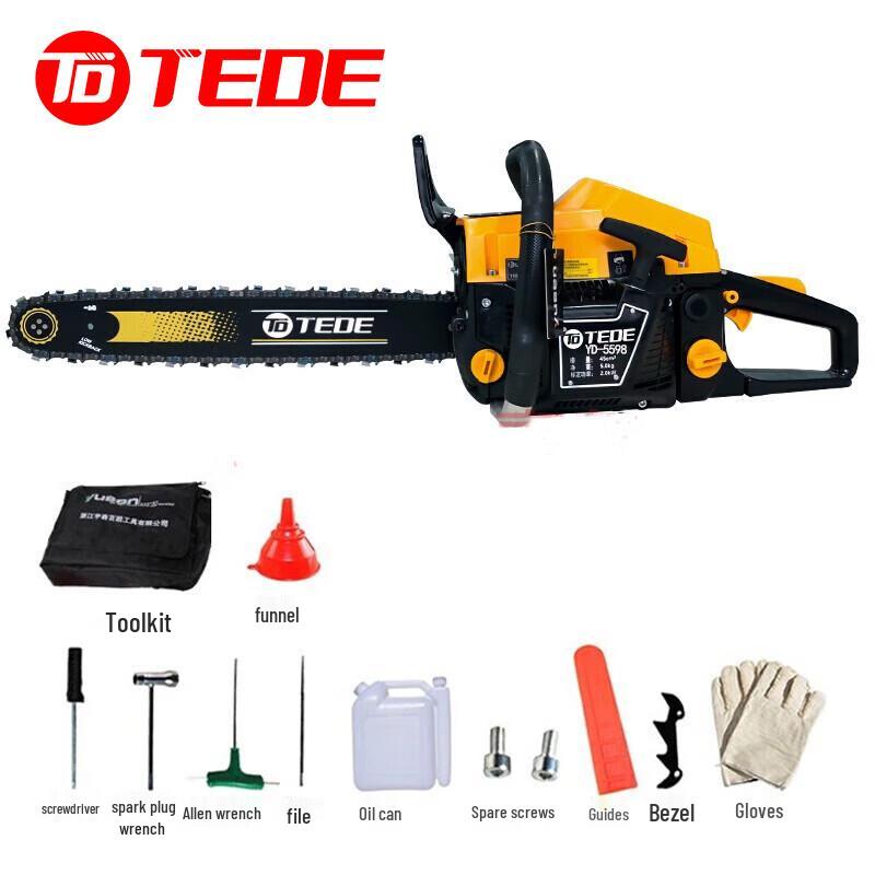 TEDE YD-5598 2.4kW Gasoline Chainsaw CN plug (adapter included)
TEDE YD-5598 2.4kW Gasoline Chainsaw CN plug (adapter included)